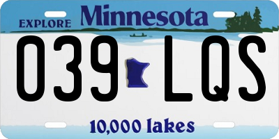 MN license plate 039LQS