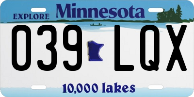 MN license plate 039LQX