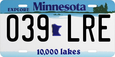 MN license plate 039LRE