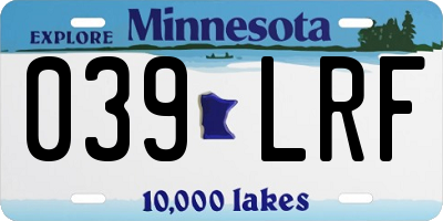 MN license plate 039LRF