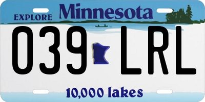MN license plate 039LRL