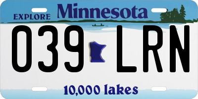 MN license plate 039LRN