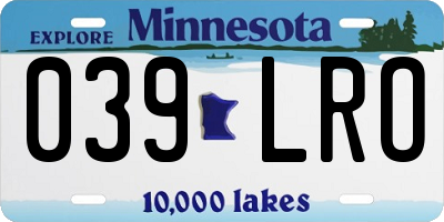 MN license plate 039LRO
