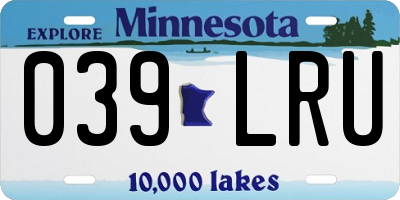 MN license plate 039LRU