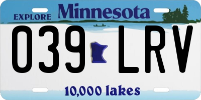 MN license plate 039LRV