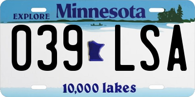 MN license plate 039LSA
