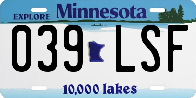 MN license plate 039LSF