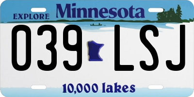 MN license plate 039LSJ