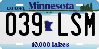 MN license plate 039LSM