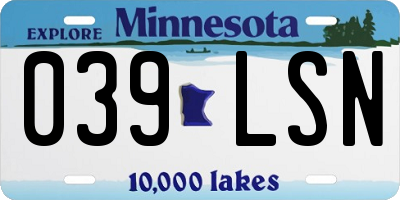 MN license plate 039LSN