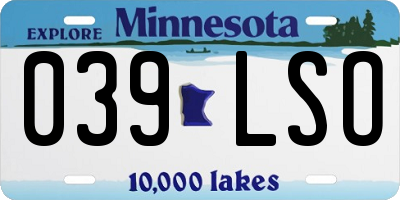 MN license plate 039LSO