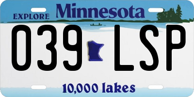 MN license plate 039LSP