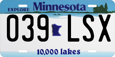 MN license plate 039LSX