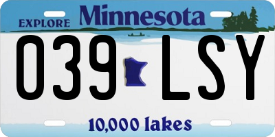 MN license plate 039LSY