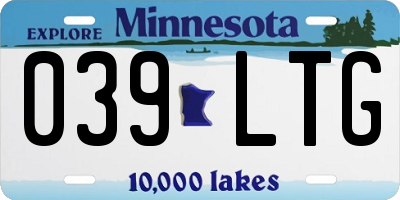 MN license plate 039LTG