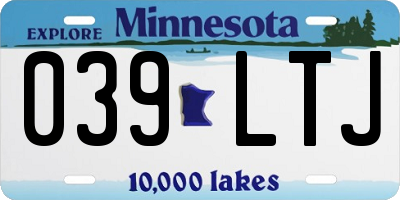 MN license plate 039LTJ
