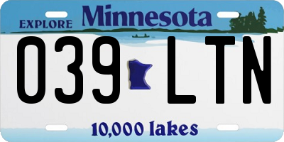 MN license plate 039LTN
