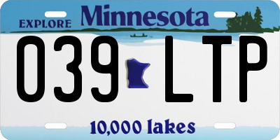 MN license plate 039LTP