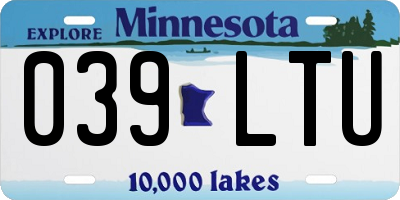 MN license plate 039LTU