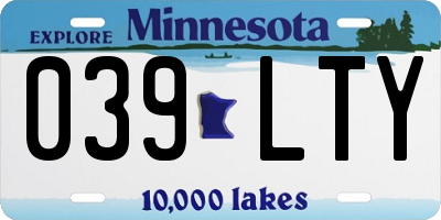 MN license plate 039LTY