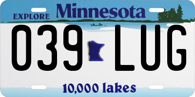 MN license plate 039LUG