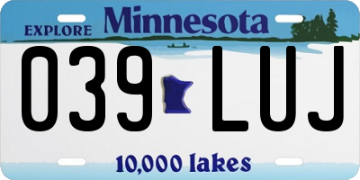 MN license plate 039LUJ