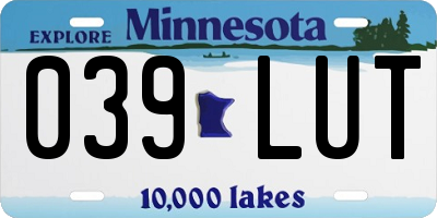 MN license plate 039LUT