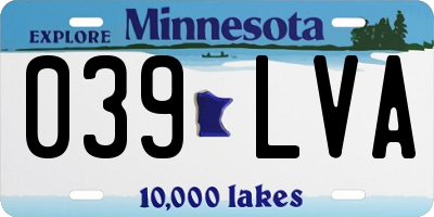 MN license plate 039LVA