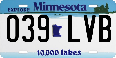 MN license plate 039LVB