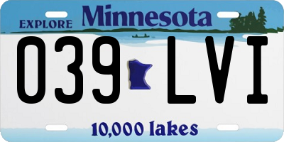 MN license plate 039LVI