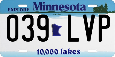 MN license plate 039LVP