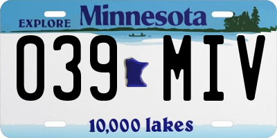 MN license plate 039MIV