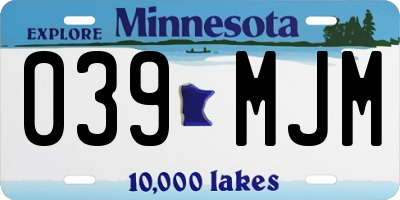 MN license plate 039MJM