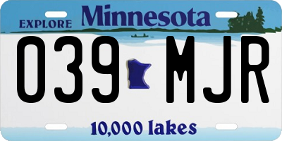 MN license plate 039MJR