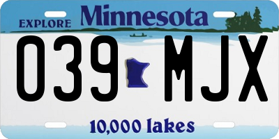 MN license plate 039MJX