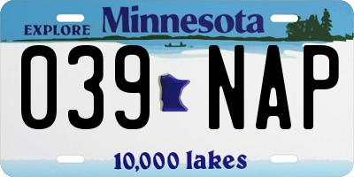 MN license plate 039NAP