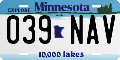 MN license plate 039NAV