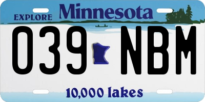 MN license plate 039NBM