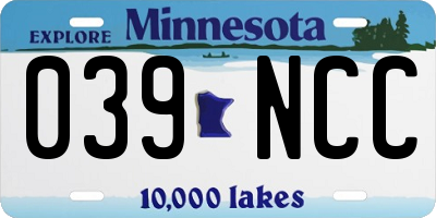 MN license plate 039NCC