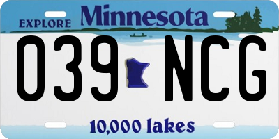 MN license plate 039NCG