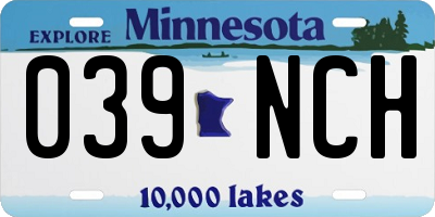 MN license plate 039NCH