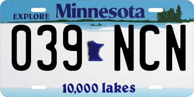 MN license plate 039NCN