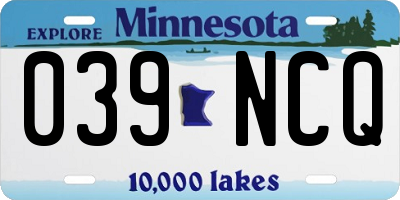 MN license plate 039NCQ