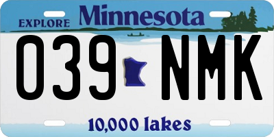 MN license plate 039NMK