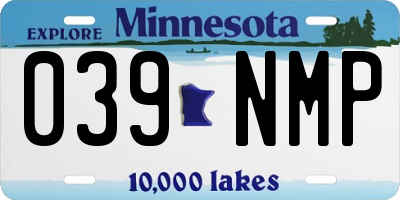 MN license plate 039NMP