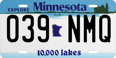 MN license plate 039NMQ