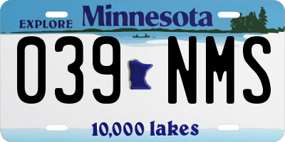 MN license plate 039NMS