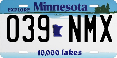 MN license plate 039NMX
