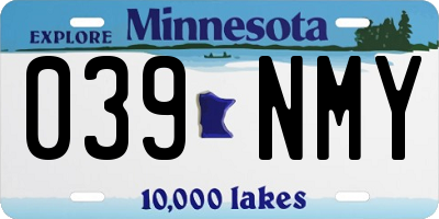 MN license plate 039NMY