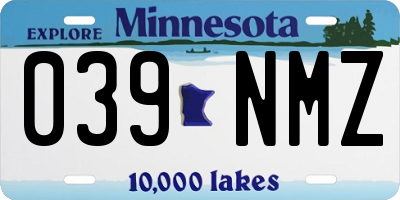 MN license plate 039NMZ